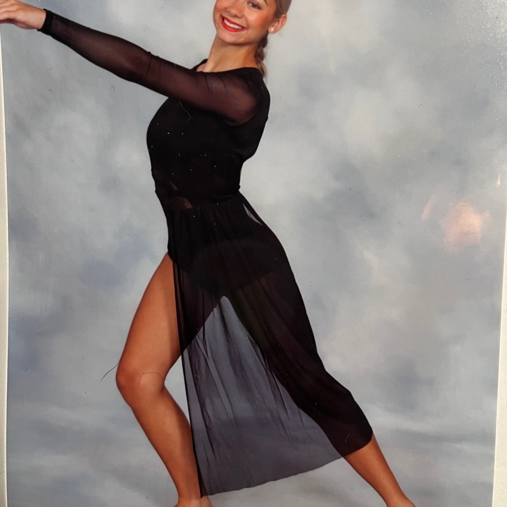 Weissman Black Sheer Long Sleeve Bodysuit